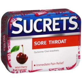 Sucrets Sore Throat Lozenges Wild Cherry 18 EA