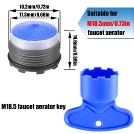 BOETOADG 8PCS Cache Aerator M18.5, Plug-In Faucet Aerator Faucet Restrictor Replacement Parts for Kitchen Cache Aerator Bathroom Sink Aerator with Key Removal Wrench Tool, 1.5GPM, 18.5mm/0.73inch