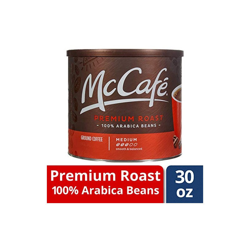 McCafé Premium Medium Roast Ground Coffee (30 oz Canisters, Pack