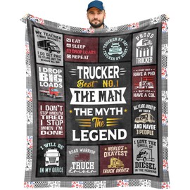 AIYUBOFUN Trucker Gifts Blanket 60" x 50", Truck Driver Gifts for Men, Gifts for Truck Drivers Men, Trucker Gifts for Men, Gifts for Truckers, Truck Driver Gift Ideas, Trucker Dad Gifts