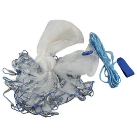 Fishing Cast Net 0.59 inch Mesh Size 10ft/14ft Diameter Sinkers Throw Net Heavy Duty Freshwater&Saltwater Cast Net for Bait Shrimp Trap Fish (10ft Diameter)