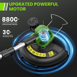 20V Cordless String Trimmer, 12" Weed Wacker, 2.0Ah Compatible CURECURE 20V Battery, 8800PRM Powerful Motor, 3-in-1 Versatile Design, Auto Line Feed, 4.6 LBS