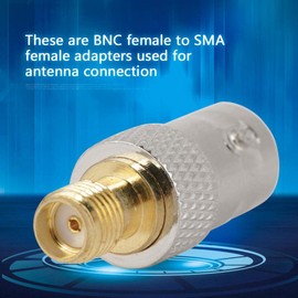 Akozon SMA to BNC RF Adapter Connector Kits, BNC Female to SMA Female Connectors 2pcs Copper PTFE Type RF Connector Coaxial Adapter Test Converter