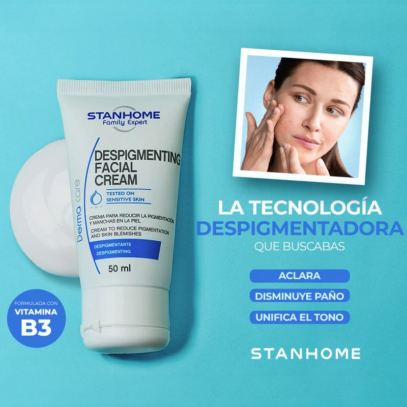 Stanhome crema facial despigmentante, aclara manchas y paño en todo