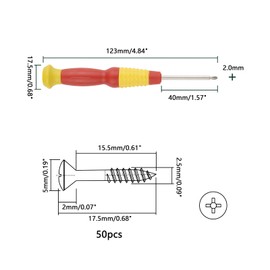 Electric Guitar Pickguard Screws, 50pcs Golden Pick Guards Scratch Plate Mounting Screws for Fender Bass Guitar, Screwdriver Included