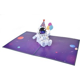 Astronaut Spaceman Pop Up 3D Greeting Card - Great for Children's Birthdays, Boys, Girls, and many other occasions
