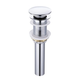KES Bathroom Sink Drain Pop Up Drain Without Overflow Vessel Sink Vanity Stopper Polished Chrome, All Metal Rustproof Brass and 304 Stainless Steel, S2008D-CH