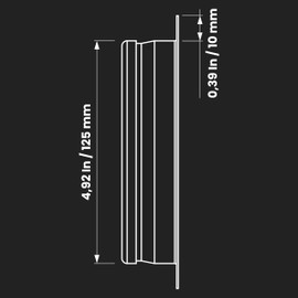Repa Market Metal Vent Duct - 125mm - For Connecting Exhaust, Intake Flex and Straight Ducts - Heating, Cooling Pipe Connection Flange - Universal HVAC Adapter - Home, Commercial