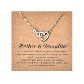 Birthday Gifts for Mom - Mother Daughter Necklace, Infinity Heart Necklace, Mothers Day Gift Ideas