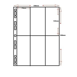 Cosmic/Multi-Master Medal Collectors Sleeves - 6 Pocket, 70mm x 143mm (10)