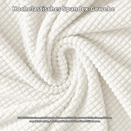 HOMECOVER Dining Room Chair Seat Covers, Set of 4, Stretch Jacquard Chair Cover, Seat, Removable, Washable, for Dining Room, Kitchen, Office Chairs, Hotel, White, Set of 4