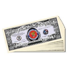 NRA Novelty Million Dollar Bill - Set of 25 With 1 Bonus Christopher Columbus Bill
