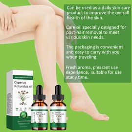 Pack of 2 Cyperus Oil Natural, Generic Cyperus Rotundus Oil, Cyperus Rotundus Oil for Hair Removal, Reducing Body Hair Growth, Smoothing Skin Moisturising and Soothing