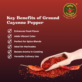 Spice Magic Premium Ground Cayenne Pepper – 8 oz | Pure, All-Natural Chili Powder | Non-GMO, Kosher Certified, Bold Heat & Vibrant Flavor for Cooking & Seasoning.