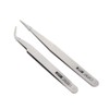 DIY 2 Pieces Precision Tweezers Stainless Steel Pointed and Cranked