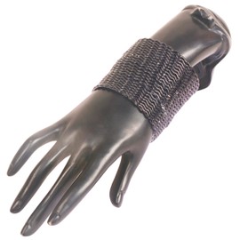 NEW! Touchstone Indian Bollywood Handcrafted Attractive Zigzag Pattern Vibrant Black Color Wrist Enhancer Elegant Designer Jewelry Bracelets Bangle. Set Of 24 For Women.