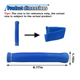8PCS Spark Plug Wire Heat Shield Sleeve, 1500° Spark Plug Wire Cover Wrap for SBC BBC 350 454, 6 Inch Spark Plug Boot Protector Sleeve, Universal Sleeve Cover Replacement for Most Cars (Blue)