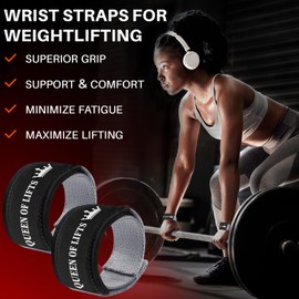TECEUM Lifting Wrist Straps with Neoprene Padding Support – Gray – Queen of Lifts – Heavy Duty Wrist Workout Straps For Men and Women – Ideal for Powerlifting, Strength Training, Bodybuilding