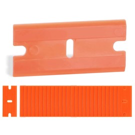 Pack of 100 Plastic Blades Scraper Glass Scraper Cleaning Tools Replacement Home Kitchen Gadgets for Stickers Labels Decals Window Cleaning
