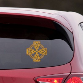 NBFU Religious Jesus Christian Cross Celtics 8 (Metallic Gold) (Set Of 2) Premium Waterproof Vinyl Decal Stickers For Laptop Phone Accessory Helmet Car Window Bumper Mug Tuber Cup Door Wall Decoration