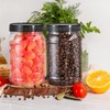 Fasmov 9 Pack 32 Oz Plastic Jars with Black Lids,