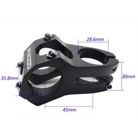 UPANBIKE 31.8mm Bike Stem 45mm Length Aluminum Alloy Short Stem for Mountain Bike Road Bicycle,Black
