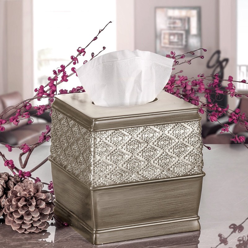 Creative Scents Dublin Silver Bathroom Accessories Set Complete - Brushed