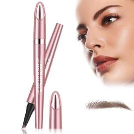 HIHIDAY Eyebrow Pen Liquid Eyebrow Pencil, 3D Waterproof Eyebrow Pencil for Natural Eyebrow Makeup，make-up tool(light brown)
