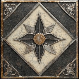 HOMETITUTE 10PCS 12x12 Inch Vintage Metal Look Peel and Stick Floor Tiles Removable Self Adhesive Vinyl Flooring Stickers for Entryway Kitchen Bar Room Home Decor