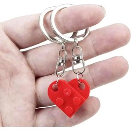 Juego de Llaveros de Coraz?n de Ladrillo para Parejas, Llaveros de Coraz?n Rojo a Juego para Novio, Novia, Lindo Regalo del D?a de San Valent?n