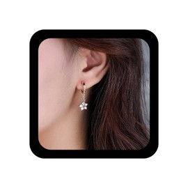 Yienate Crystal Flower Drop Earrings Gold Chain Hoop Earrings Boho Rhinestone Snowflake Dangle Earrings Statement Chain Dangle Earrings Crystal Flora Prom Earrings Jewellery for Women and Girls