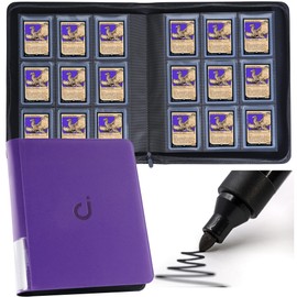 Toploader Binder, Holds 360 Top Loaders - 9-Pocket Top Loader Binder for 3" x 4" Rigid Card Holders for Trading Cards or Sports Cards, Model B - Classic Purple