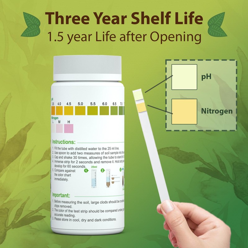 PH and Nitrogen Soil Test Kit with Test Tube -