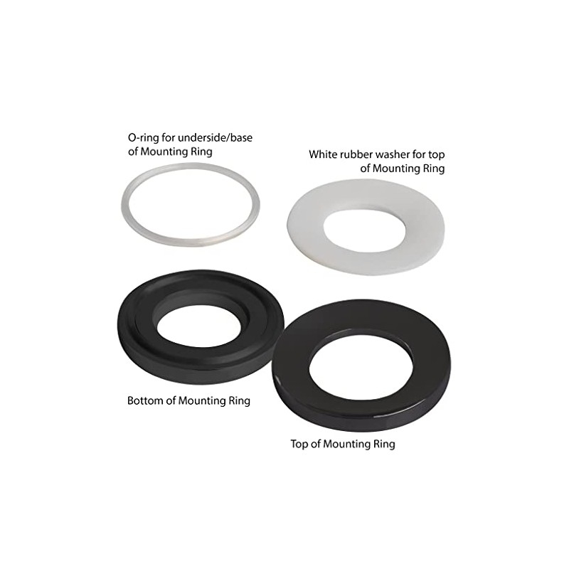 Novatto Solid Brass Vessel Sink Mounting Ring, Matte Black