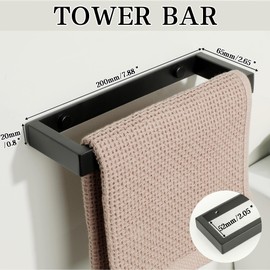 Alise Bathroom Accessories 6 Pieces Bathroom Hardware Set Black Bathroom Towel bar Sets 24 Inch Towel Racks for Bathroom with 4 Hooks,Stainless Steel Wall Mounted Bathroom Towel Rack Set