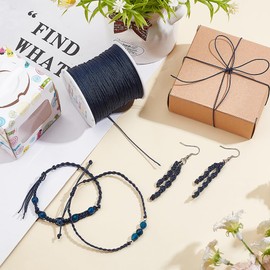 PH PandaHall 100 Yards 0.8mm Nylon Beading String, Chinese Knotting Cord Nylon Kumihimo Macrame Thread Braided Lift Shade Cord for Blind Mini Blind Cord Replacement String for Windows (PrussianBlue)