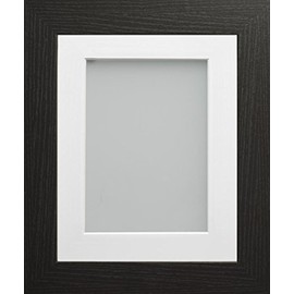 Frame Company Watson Range Black 6x4 inch Picture Photo Frame with White Mount for Image 4x3 inch *Choice of Sizes* Fitted with Real Glass