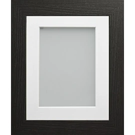 Frame Company Watson Range Black 6x4 inch Picture Photo Frame with White Mount for Image 4x3 inch *Choice of Sizes* Fitted with Real Glass