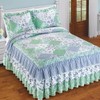 Collections Etc Garden Patchwork Quilt Top Triple Ruffle Bedspread