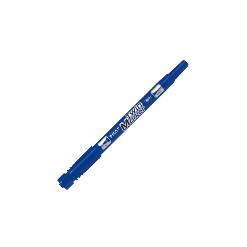 Pilot Permanent Markers, Twin Markers, Fine Point, Extra Fine, Blue,