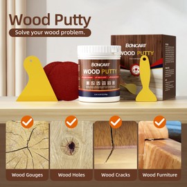 BONCART Wood Filler,Wood Putty,White Oak Wood Putty Filler,9.87 Ounce Wood Filler Paintable Wood Filler,Wood Furniture Repair kit,Quickly Repair Any Broken and defective Wooden Furniture