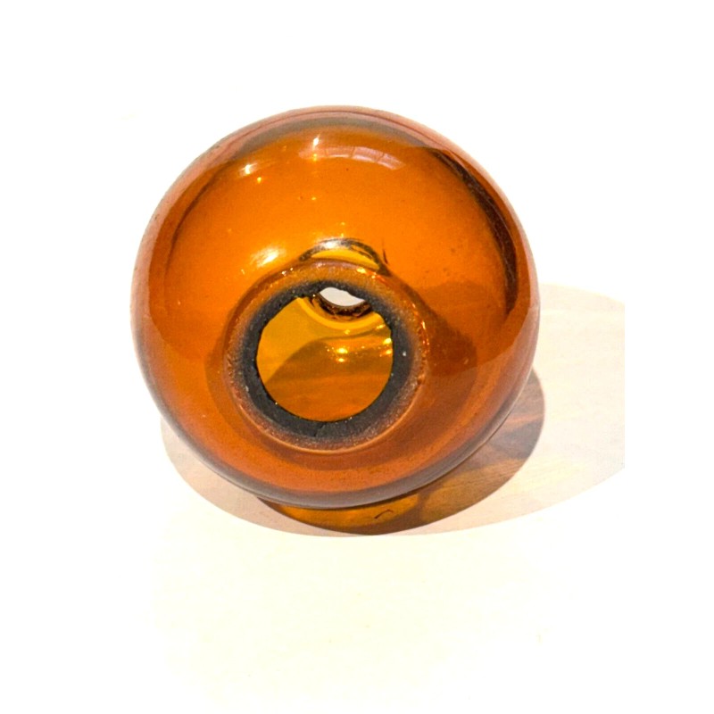 Globe New: Old Stock Hand Blown 3" Diameter Amber Glass