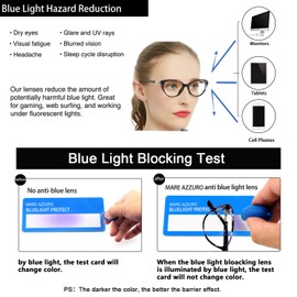 MARE AZZURO Progressive multifocal Blue Light Blocking Reading Glasses For Women Cateye