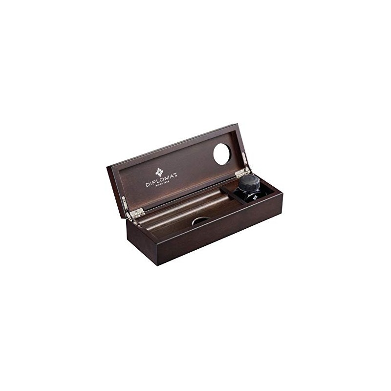 Diplomat Precious Wooden Desk Ink Pot - Wenge