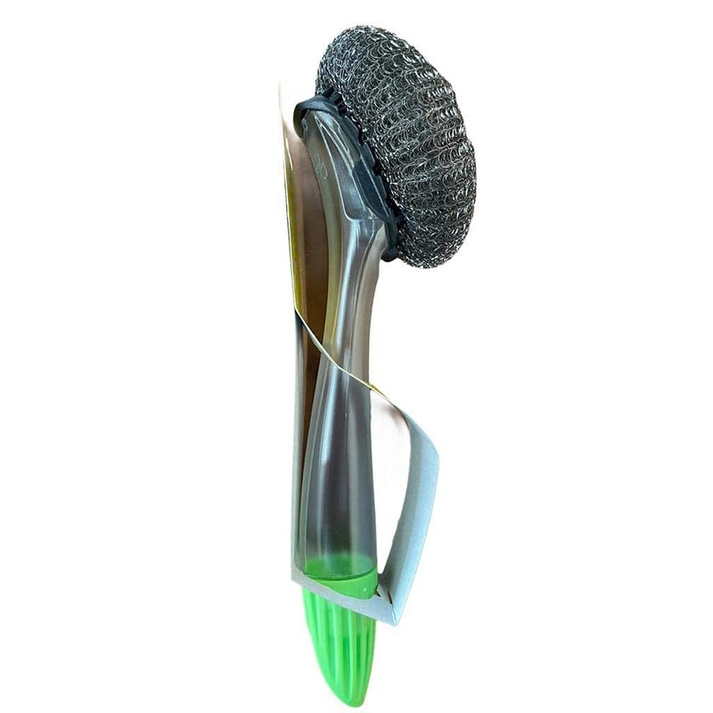 Easy Do Soap Dispensing Scrubber, Dish Brush, Yellow, Nylon Bristles,