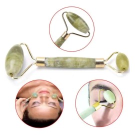 Guasha Facial Con Rodillo De Jade Natural De Masaje Facial                                                                                            