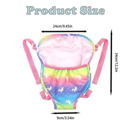 1PC Baby Doll Carrier for Kids Baby Doll Carrier with Adjustable Straps Baby Born Accessories Toy Baby Carrier Doll Carrier Baby Annabell Accessories Uk For Dolls Accessories (Doll Not Included)