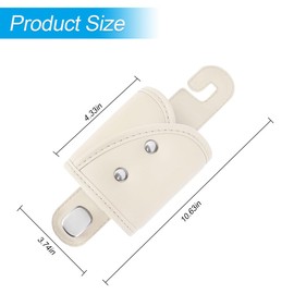 FALVFUN Car Seat Back Cup Holder Hook, Multifunctional Lether Vehicle Headrest Hanging Organizer with Hook, Portable Automotive Water Cup Storage Hanger Accessories, Universal Fit (White)