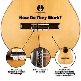 Classical Flamenco Acoustic Guitar Beads in shiny white for Nylon Strings by Alba Guitar Beads