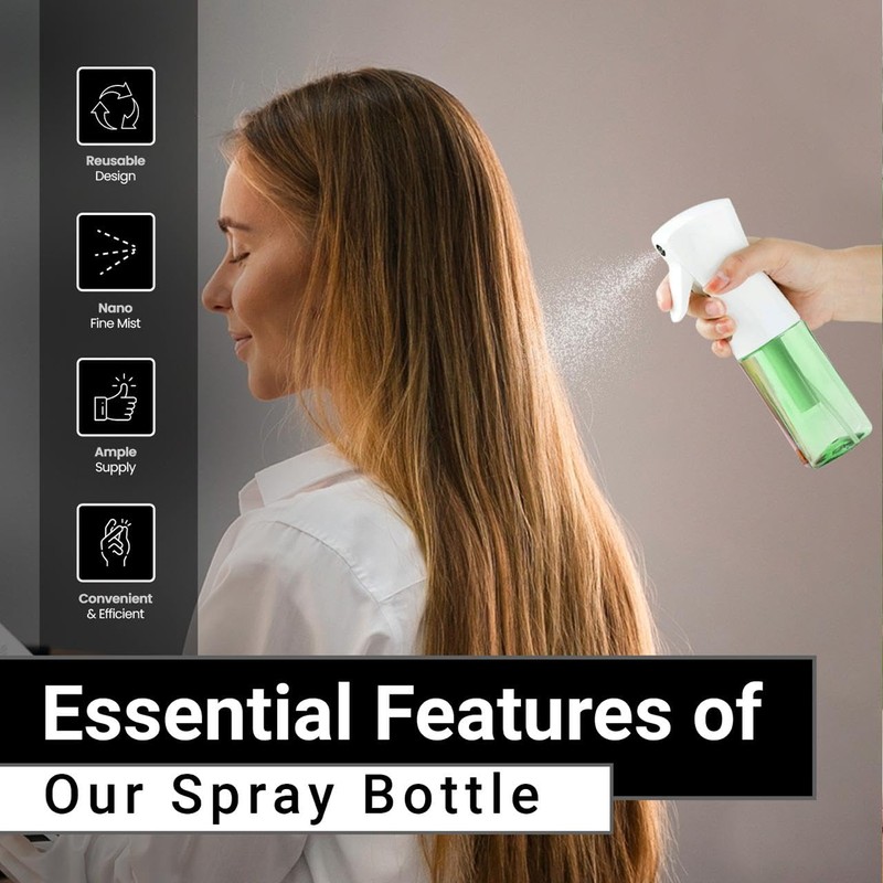 Practix Continuous Mist Spray Bottle – Ultra Fine Mist for
